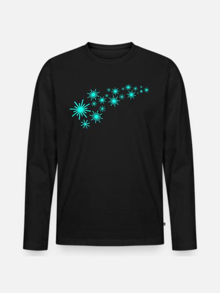 Stardust Mint Green Design - T-shirt manches longues Premium bio Homme - noir