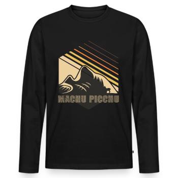 Machu Picchu Andes Peru Valley Inca - Men's Premium Organic Long Sleeve Shirt - black - Front - Nico (187cm)