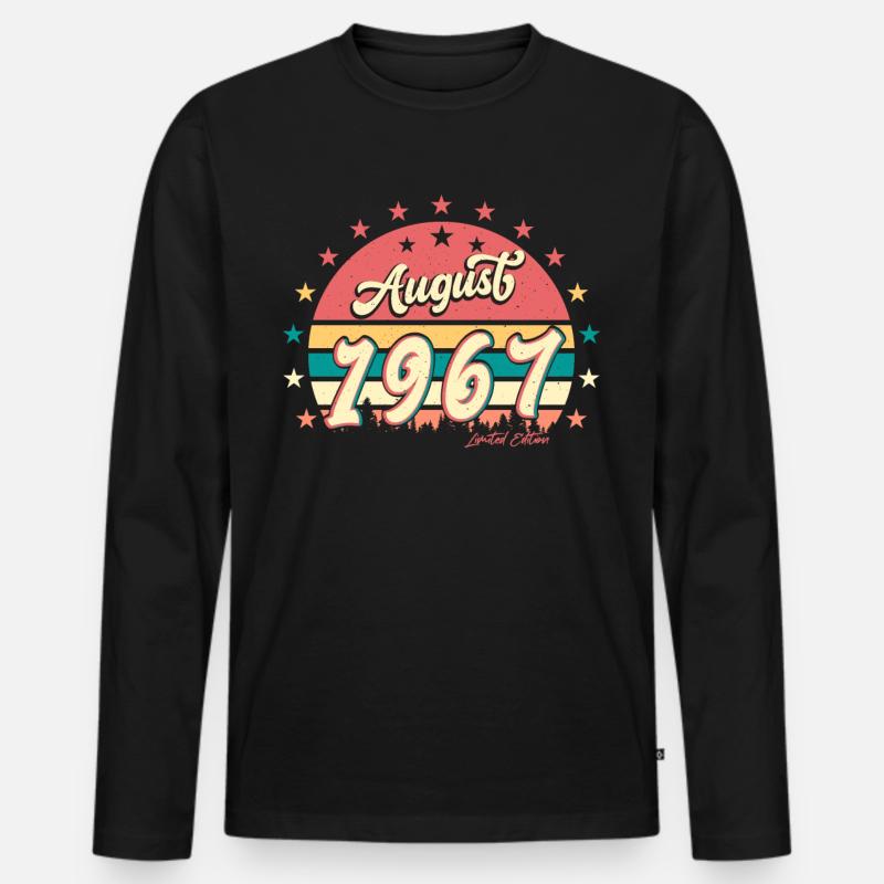 1967 August Retro - Männer Premium Bio Langarmshirt - Schwarz