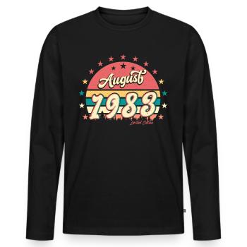 Geboren Im August 1983 - Männer Premium Bio Langarmshirt - Schwarz - Vorne - Nico (187cm)