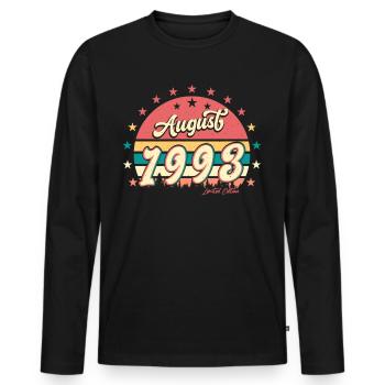 Gift idea for August 1993 - Men's Premium Organic Long Sleeve Shirt - black - Front - Nico (187cm)