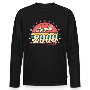 Bester Geburtsmonat August 2000 - Männer Premium Bio Langarmshirt - Schwarz - Vorne - Nico (187cm)