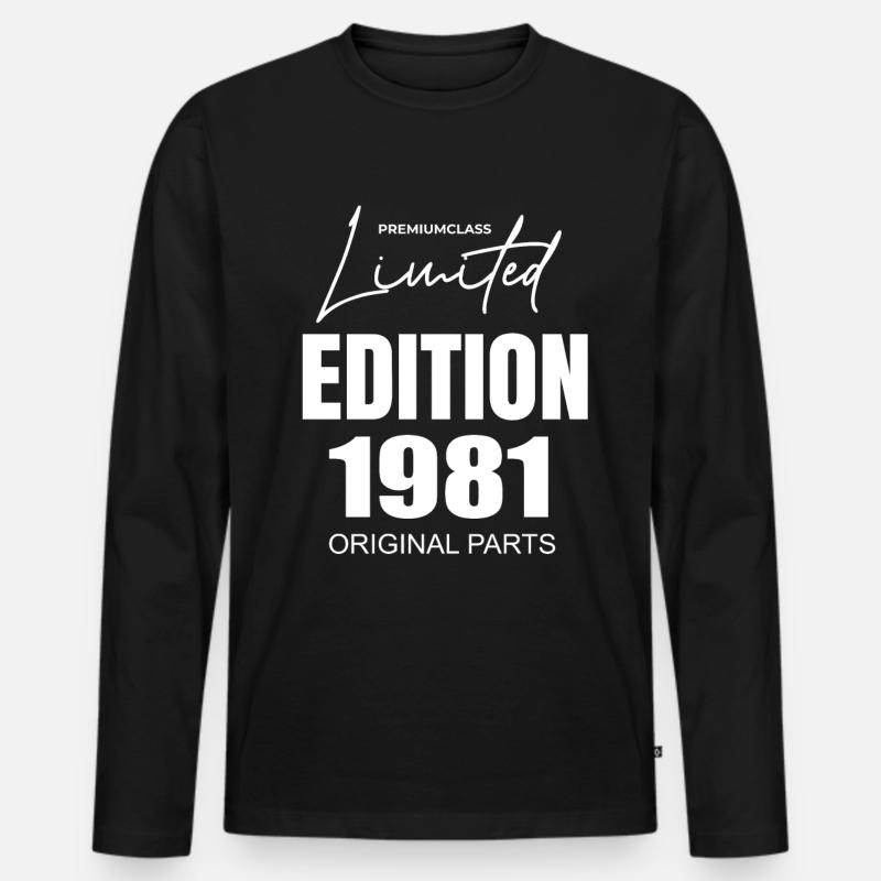 Limited Edition 1981 - Männer Premium Bio Langarmshirt - Schwarz