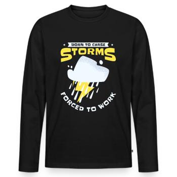 Storm Hunter Tornados Storm Chaser Cadeau - T-shirt manches longues Premium bio Homme - noir - Devant - Nico (187cm)