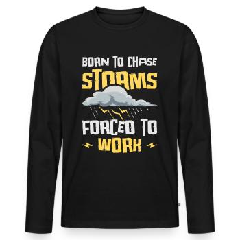 Storm Hunter Tornados Storm Chaser Cadeau - T-shirt manches longues Premium bio Homme - noir - Devant - Nico (187cm)