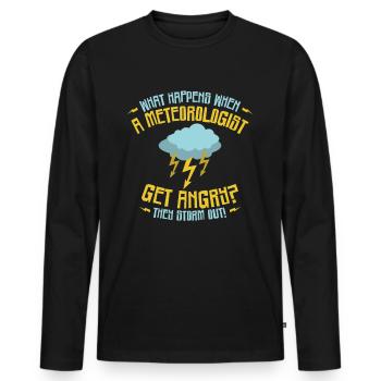 Storm Hunter Tornados Storm Chaser Cadeau - T-shirt manches longues Premium bio Homme - noir - Devant - Nico (187cm)