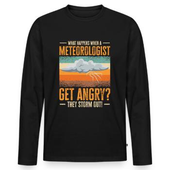 Storm Hunter Tornados Storm Chaser Cadeau - T-shirt manches longues Premium bio Homme - noir - Devant - Nico (187cm)