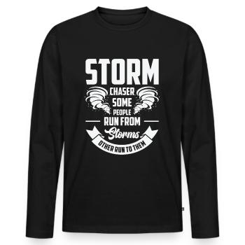 Storm Hunter Tornados Storm Chaser Cadeau - T-shirt manches longues Premium bio Homme - noir - Devant - Nico (187cm)