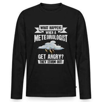 Storm Hunter Tornados Storm Chaser Cadeau - T-shirt manches longues Premium bio Homme - noir - Devant - Nico (187cm)