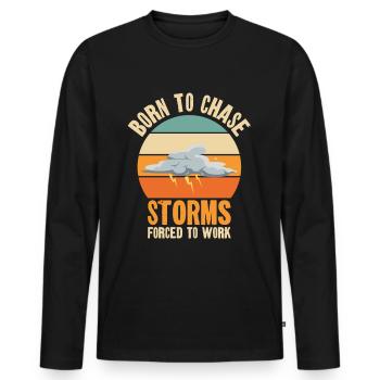 Storm Hunter Tornados Storm Chaser Cadeau - T-shirt manches longues Premium bio Homme - noir - Devant - Nico (187cm)