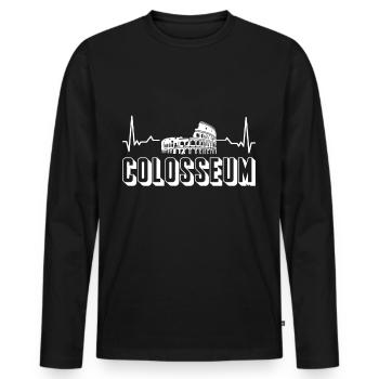 Kolosseum Herzschlag antikes Rom Gladiator - Männer Premium Bio Langarmshirt - Schwarz - Vorne - Nico (187cm)