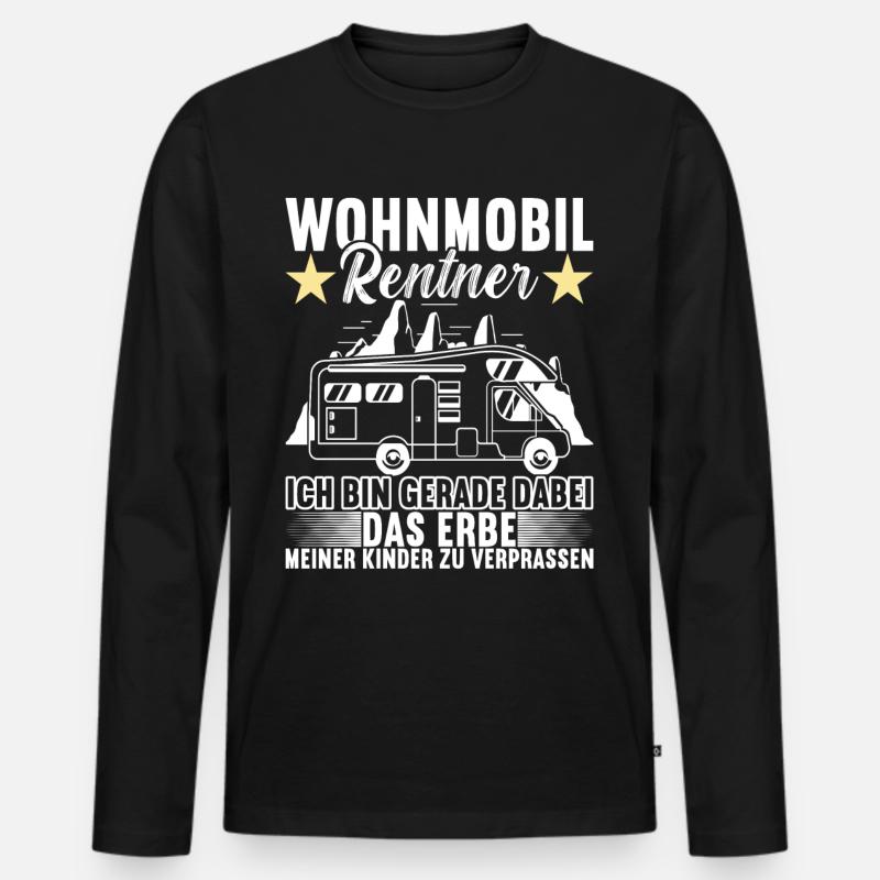 Camping Wohnmobil - Männer Premium Bio Langarmshirt - Schwarz