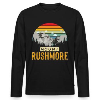 Mount Rushmore Black Hills South Dakota - Men's Premium Organic Long Sleeve Shirt - black - Front - Nico (187cm)