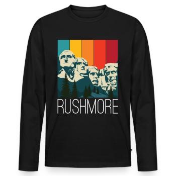 Rushmore Dakota US Präsidenten Denkmal - Männer Premium Bio Langarmshirt - Schwarz - Vorne - Nico (187cm)