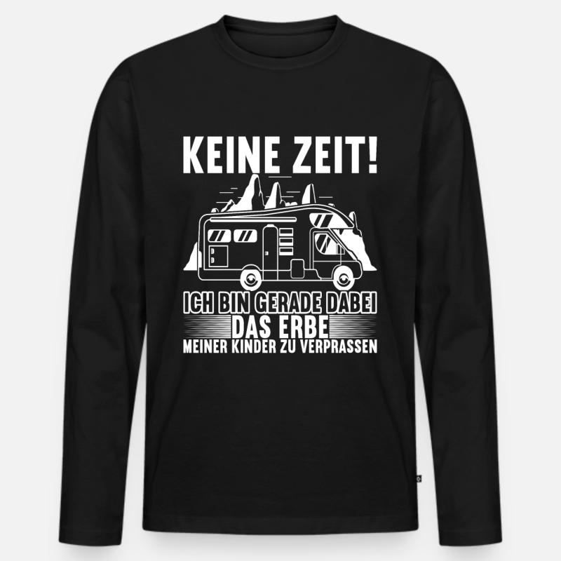 Camping Wohnmobil - Männer Premium Bio Langarmshirt - Schwarz