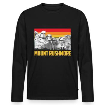 Mount Rushmore South Dakota Lincoln Denkmal - Männer Premium Bio Langarmshirt - Schwarz - Vorne - Nico (187cm)