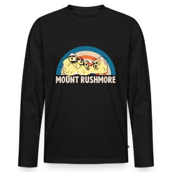 Mount Rushmore South Dakota President USA - Men's Premium Organic Long Sleeve Shirt - black - Front - Nico (187cm)