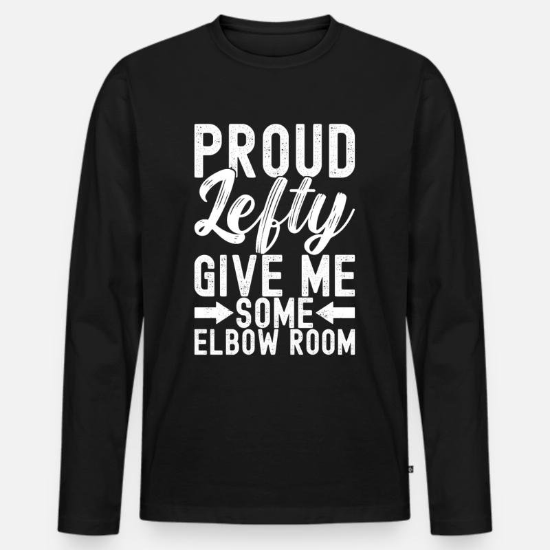 Linkshänder - Männer Premium Bio Langarmshirt - Schwarz