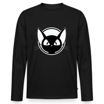 Mouse black and white motif, cool design, stickers - Men's Premium Organic Long Sleeve Shirt - black - Front - Nico (187cm)