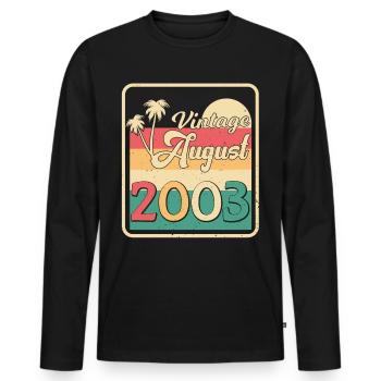 2003 August Retro - Men's Premium Organic Long Sleeve Shirt - black - Front - Nico (187cm)