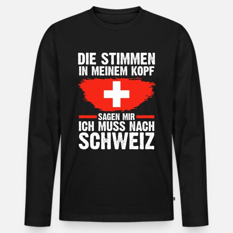 Schweiz Schweizer - Männer Premium Bio Langarmshirt - Schwarz