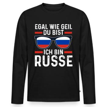Russen Russisches Russland - Männer Premium Bio Langarmshirt - Schwarz - Vorne - Nico (187cm)