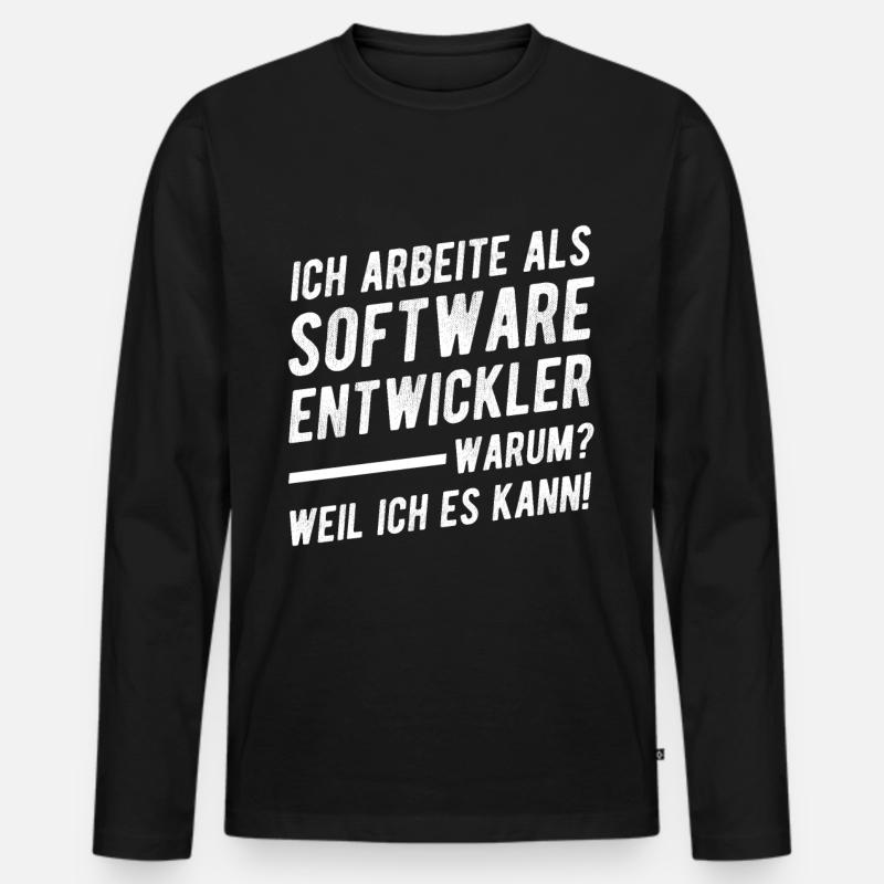 Softwareentwickler Geschenkidee - Männer Premium Bio Langarmshirt - Schwarz