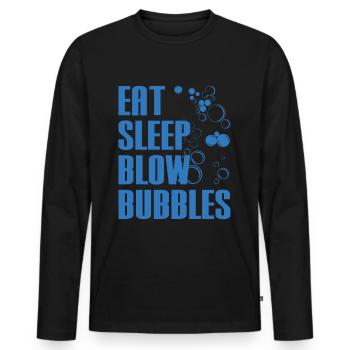 Food Sleep Bubbles Bubble Aquarium Lovers - Men's Premium Organic Long Sleeve Shirt - black - Front - Nico (187cm)