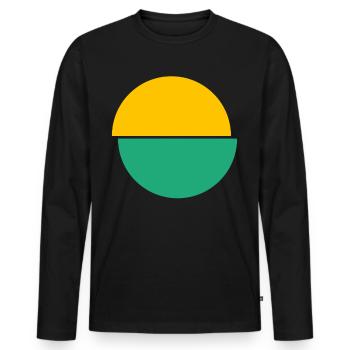 Split Circles Conception Jaune Et Vert - T-shirt manches longues Premium bio Homme - noir - Devant - Nico (187cm)