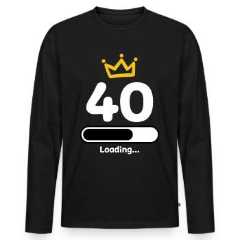 40 ans - T-shirt manches longues Premium bio Homme - noir - Devant - Nico (187cm)