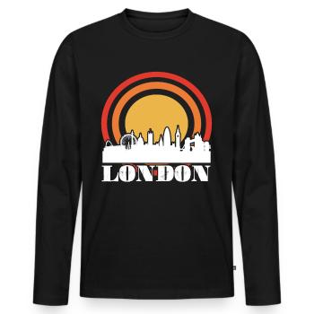 London Skyline Big Ben Westminster Castle - Men's Premium Organic Long Sleeve Shirt - black - Front - Nico (187cm)