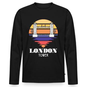 London Tower Bridge UK England Themse - Männer Premium Bio Langarmshirt - Schwarz - Vorne - Nico (187cm)