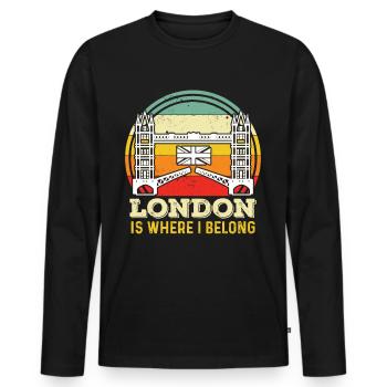 London UK Tower Bridge England Themse - Männer Premium Bio Langarmshirt - Schwarz - Vorne - Nico (187cm)