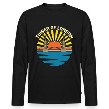 Angleterre Thames Tower Bridge Westminster - T-shirt manches longues Premium bio Homme - noir - Devant - Nico (187cm)