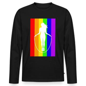 Jumping Rope Jumping Rope Jumping Sticker Shirt - Men's Premium Organic Long Sleeve Shirt - black - Front - Nico (187cm)