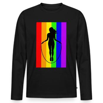 Jumping Rope Jumping Rope Jumping Sticker Shirt - Men's Premium Organic Long Sleeve Shirt - black - Front - Nico (187cm)