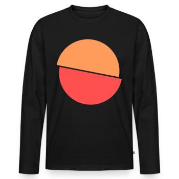 Geteilter Kringel Oranges Und Rotes Design - Männer Premium Bio Langarmshirt - Schwarz - Vorne - Nico (187cm)