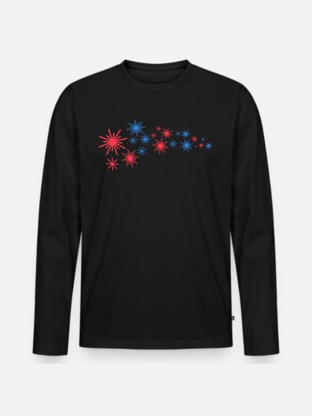 Starfleet in blue and red - Men's Premium Organic Long Sleeve Shirt - black