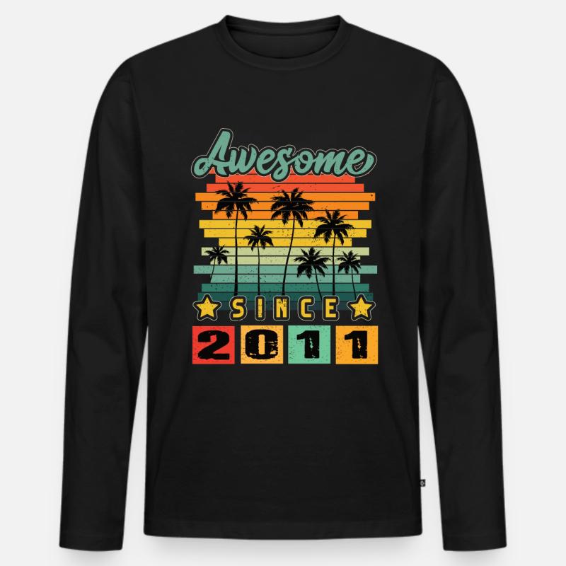 Awesome Since 2011 - Männer Premium Bio Langarmshirt - Schwarz
