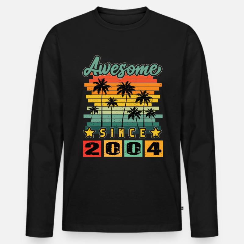 Awesome Since 2004 - Männer Premium Bio Langarmshirt - Schwarz