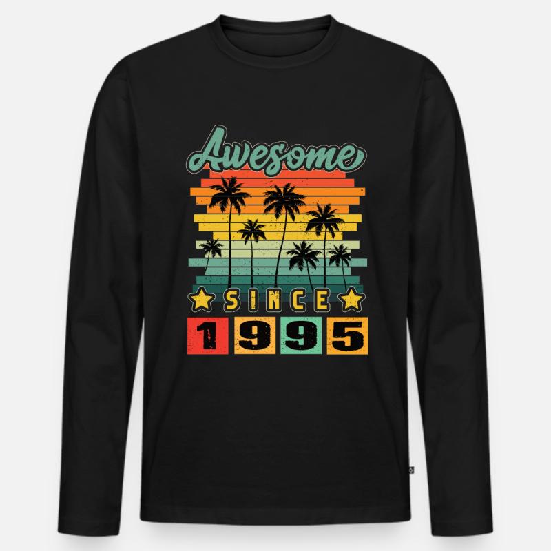 Awesome Since 1995 - Männer Premium Bio Langarmshirt - Schwarz