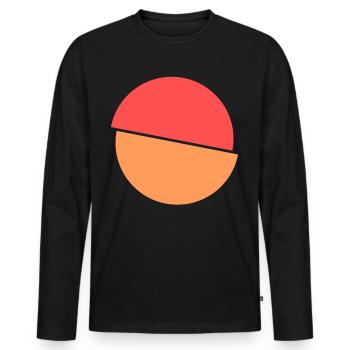 Geteilter Kringel Rotes Und Oranges Design - Männer Premium Bio Langarmshirt - Schwarz - Vorne - Nico (187cm)