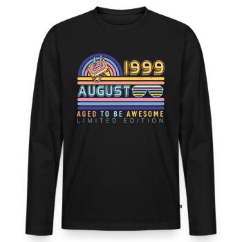 Geboren Im August 1999 - Männer Premium Bio Langarmshirt - Schwarz - Vorne - Nico (187cm)