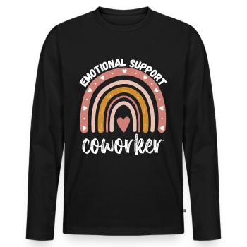 Emotional support coworker - Retro co worker gift - Men's Premium Organic Long Sleeve Shirt - black - Front - Nico (187cm)
