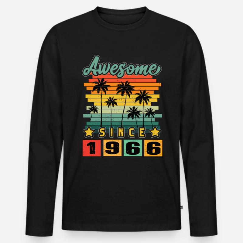 Awesome Since 1966 - Männer Premium Bio Langarmshirt - Schwarz