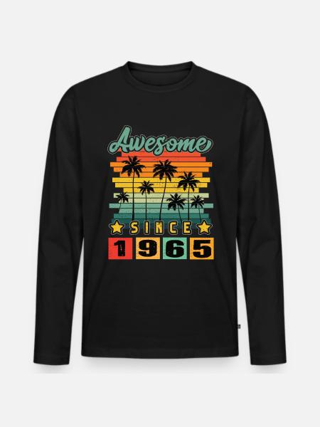 Awesome Since 1965 - Men's Premium Organic Long Sleeve Shirt - black
