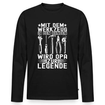 Opa Großvater - Männer Premium Bio Langarmshirt - Schwarz - Vorne - Nico (187cm)