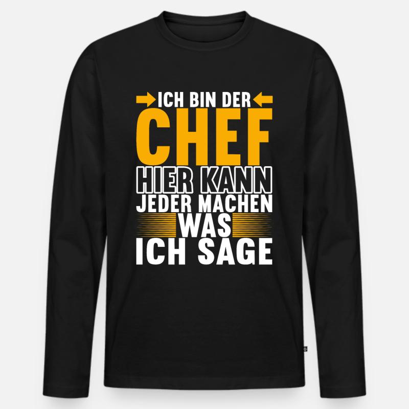 Abteilungsleiter Chef - Männer Premium Bio Langarmshirt - Schwarz