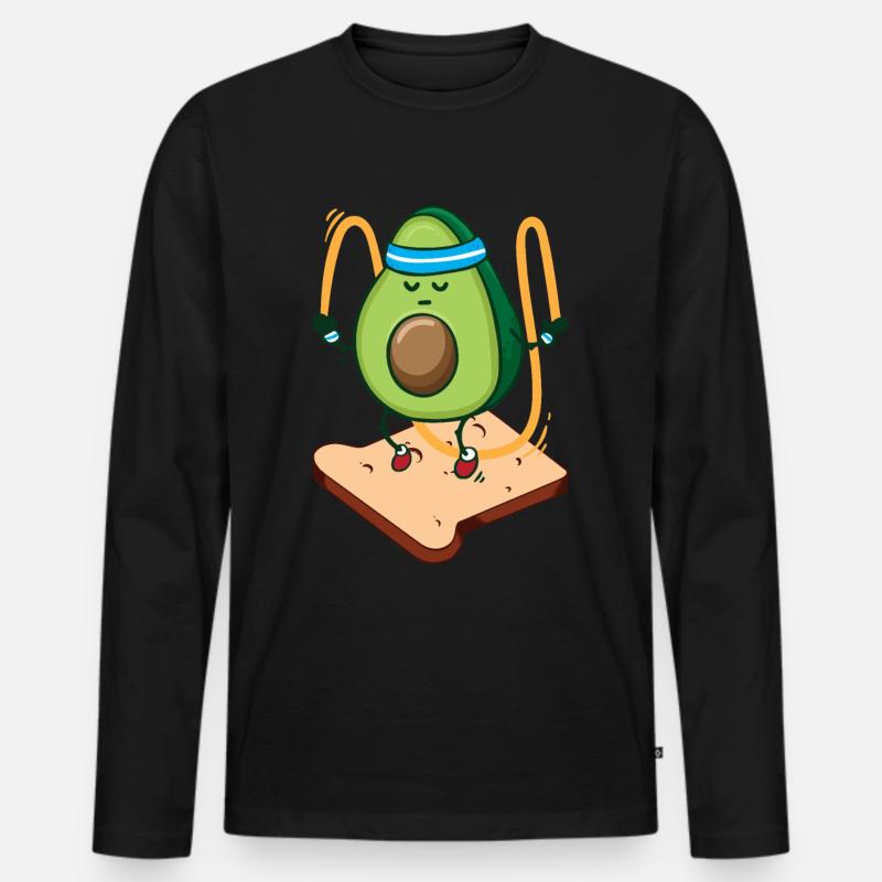 Avocado Toast - Männer Premium Bio Langarmshirt - Schwarz