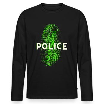 POLICE SCIENTIFIQUE EMPREINTE DIGITALE ADN - T-shirt manches longues Premium bio Homme - noir - Devant - Nico (187cm)